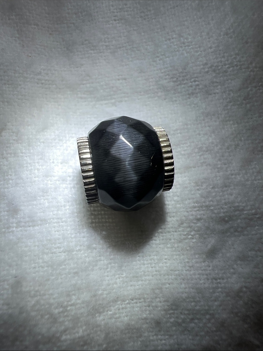 Brighton Smoky Black Bead Charm with Silver Accents